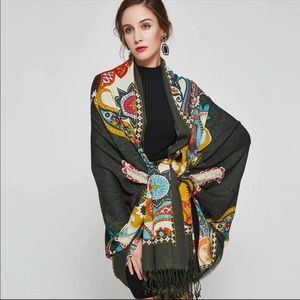 New Floral Super Soft 100% Wool Scarf